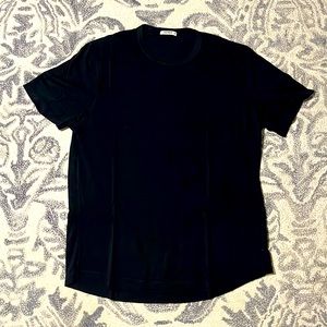 Buck Mason Slub Curved Hem Tee, Black, XL